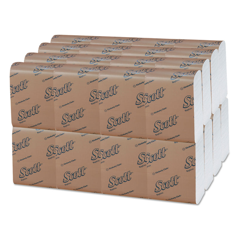 Scott Low-Fold Dispenser Napkins, 1-Ply, 12" x 7", White, 250/Pack, 32 Packs/Carton (98720KIM) Case of 8000