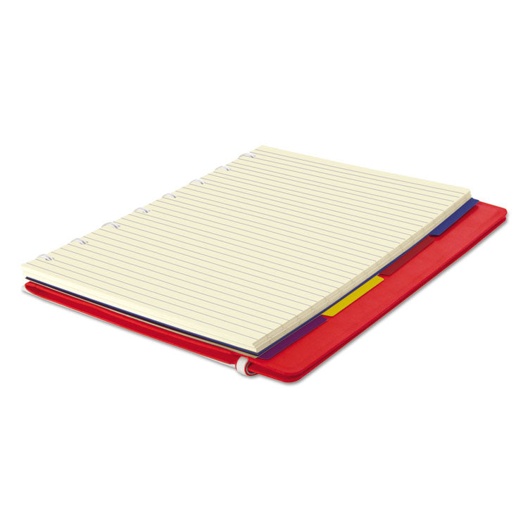 Filofax® Notebook, 1-Subject, Medium/College Rule, Red Cover, (112) 8.25 x 5.81 Sheets (REDB115008U)
