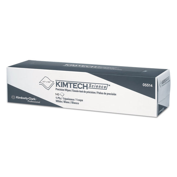 Kimtech™ Precision Wiper, POP-UP Box, 1-Ply, 14.7 x 16.6 Unscented, White, 144/Box (KCC05514)