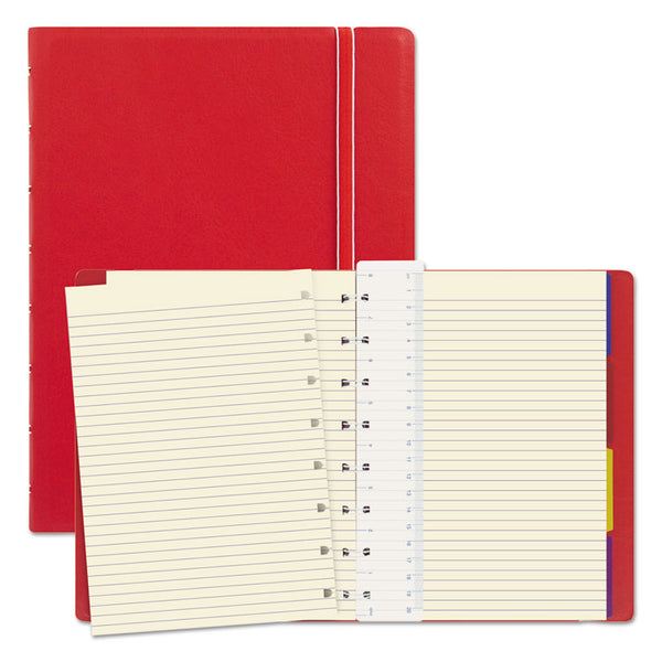 Filofax® Notebook, 1-Subject, Medium/College Rule, Red Cover, (112) 8.25 x 5.81 Sheets (REDB115008U)