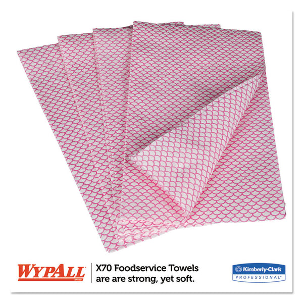 WypAll® X70 Wipers, 1-Ply, 12.5 x 23.2, Red, 300/Carton (KCC06354)