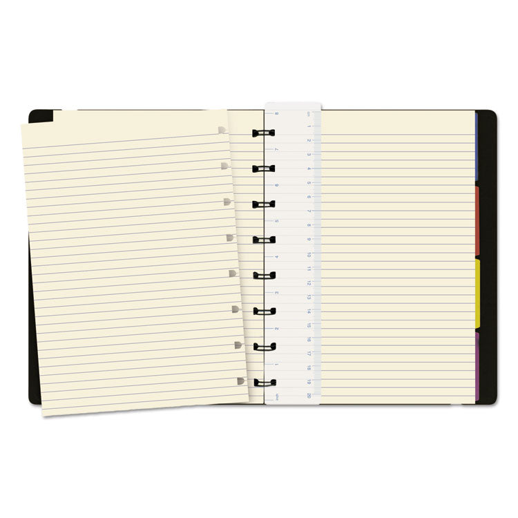 Filofax® Notebook, 1-Subject, Medium/College Rule, Black Cover, (112) 8.25 x 5.81 Sheets (REDB115007U) Each