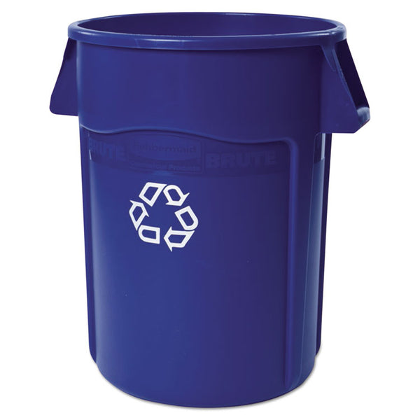 Rubbermaid® Commercial Brute Recycling Container, 44 gal, Polyethylene, Blue (RCP264307BLU)