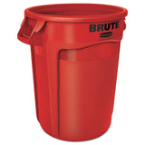 Rubbermaid® Commercial Vented Round Brute Container, 32 gal, Plastic, Red (RCP2632RED) Each