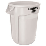 Rubbermaid® Commercial Vented Round Brute Container, 32 gal, Plastic, White (RCP2632WHI) Each