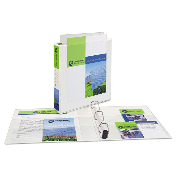 Avery® Heavy-Duty Non Stick View Binder with DuraHinge and Slant Rings, 3 Rings, 1.5" Capacity, 11 x 8.5, White, (5404) (AVE05404) Each