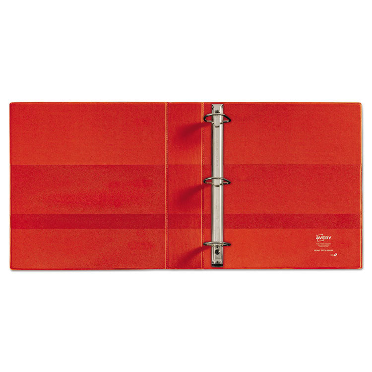 Avery® Heavy-Duty Non-View Binder with DuraHinge and One Touch EZD Rings, 3 Rings, 1.5" Capacity, 11 x 8.5, Red (AVE79585)