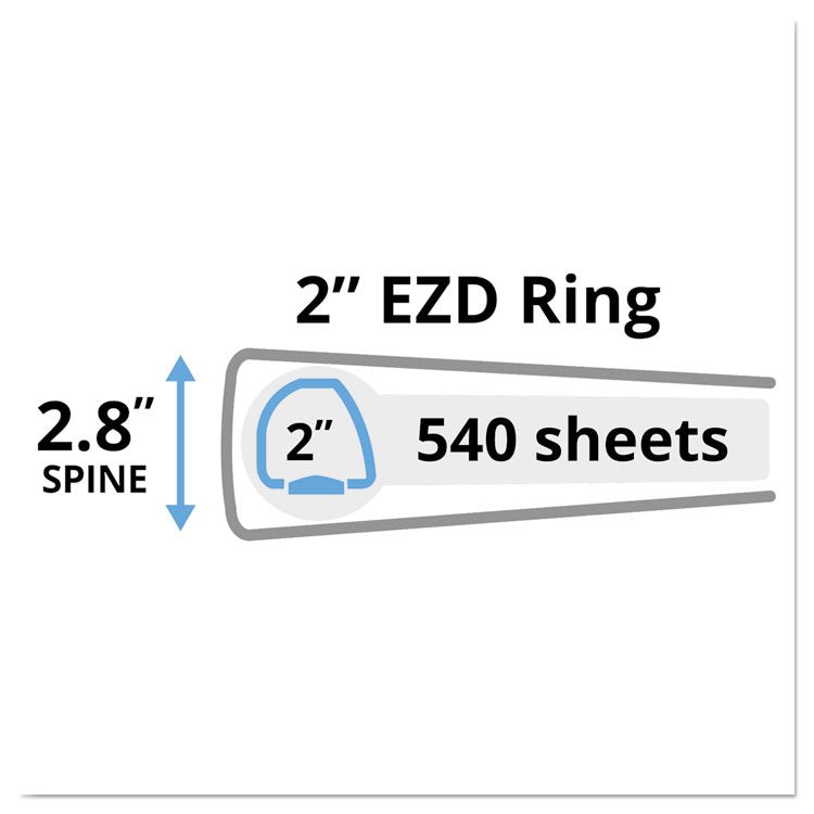 Avery® Heavy-Duty Non-View Binder with DuraHinge and One Touch EZD Rings, 3 Rings, 2" Capacity, 11 x 8.5, Blue (AVE79882)