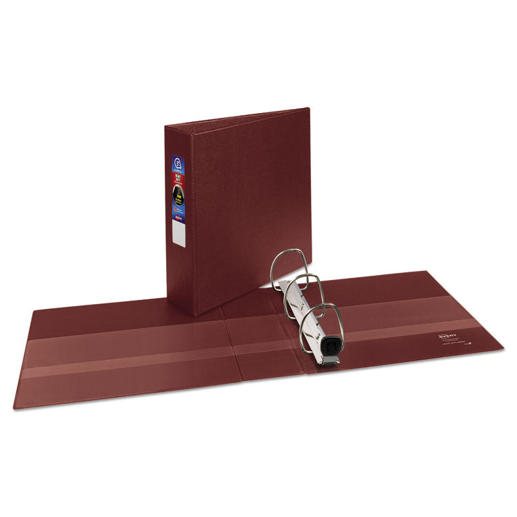 Avery® Heavy-Duty Non-View Binder with DuraHinge and Locking One Touch EZD Rings, 3 Rings, 3" Capacity, 11 x 8.5, Maroon (AVE79363)