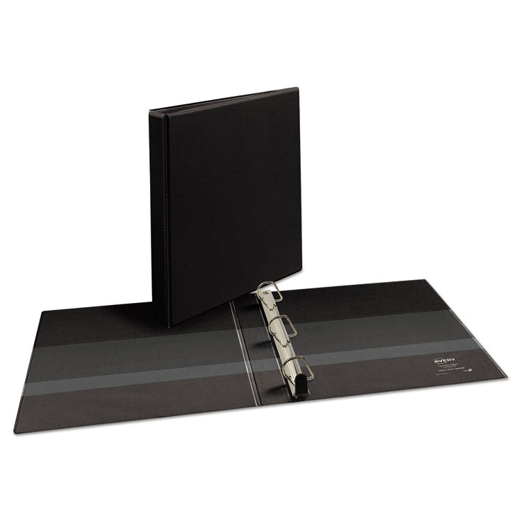 Avery® Heavy-Duty Non Stick View Binder with DuraHinge and Slant Rings, 3 Rings, 1" Capacity, 11 x 8.5, Black, (5300) (AVE05300) Each