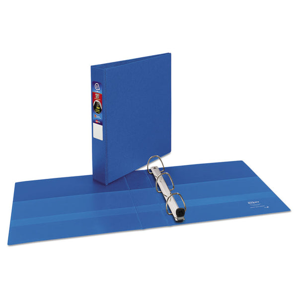 Avery® Heavy-Duty Non-View Binder with DuraHinge and One Touch EZD Rings, 3 Rings, 1.5" Capacity, 11 x 8.5, Blue (AVE79885)