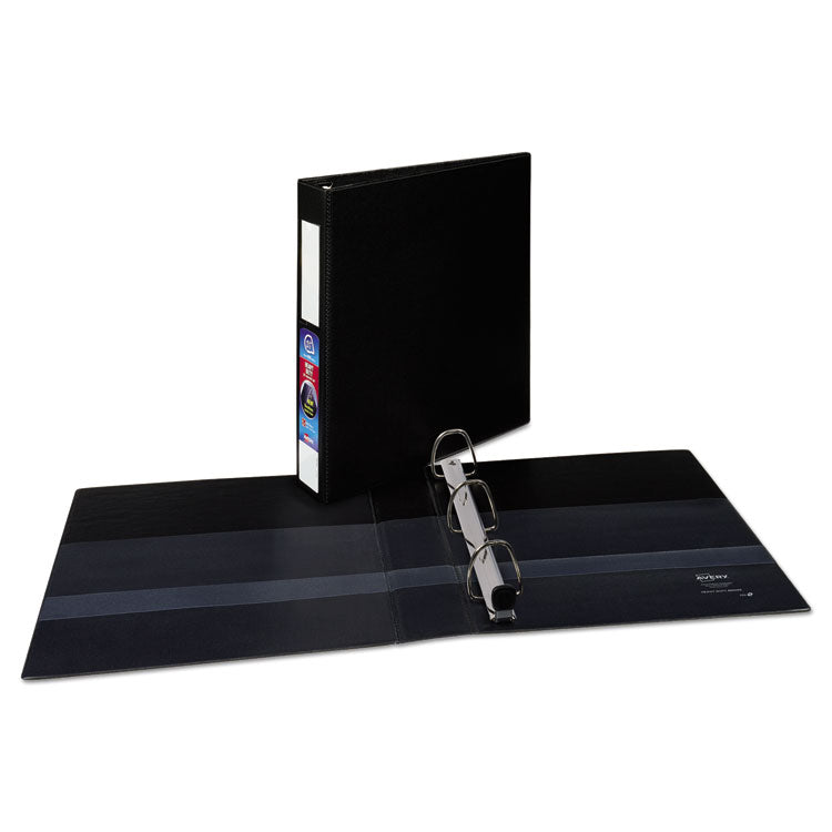 Avery® Heavy-Duty Non-View Binder with DuraHinge and One Touch EZD Rings, 3 Rings, 1.5" Capacity, 11 x 8.5, Black (AVE79991)