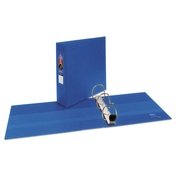 Avery® Heavy-Duty Non-View Binder with DuraHinge and Locking One Touch EZD Rings, 3 Rings, 3" Capacity, 11 x 8.5, Blue (AVE79883)