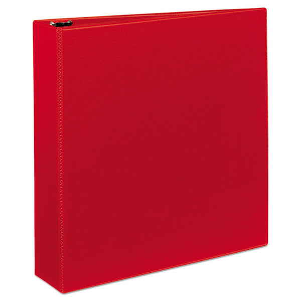 Avery® Heavy-Duty Non-View Binder with DuraHinge and One Touch EZD Rings, 3 Rings, 2" Capacity, 11 x 8.5, Red (AVE79582)