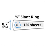 Avery® Durable View Binder with DuraHinge and Slant Rings, 3 Rings, 0.5" Capacity, 11 x 8.5, White (AVE17002)