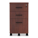 Alera® Alera Valencia Series Mobile Pedestal File, Left/Right, 3-Drawer: Box/Box/File, Legal/Letter, Cherry, 15.88" x 20.5" x 28.38" (ALEVA572816MC)