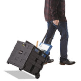Universal® Collapsible Mobile Storage Crate, Plastic, 18.25 x 15 x 18.25 to 39.37, Black (UNV14110) Each