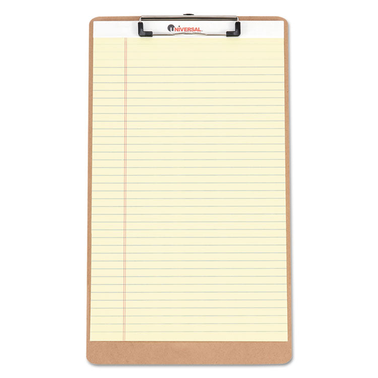 Universal® Hardboard Clipboard with Low-Profile Clip, 0.5" Clip Capacity, Holds 8.5 x 14 Sheets, Brown, 3/Pack (UNV05563)