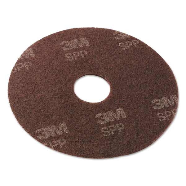 Scotch Brite® Surface Prep Floor Pads, 14" Diameter, Brown, 10/Carton (MMMSPP14) Case of 10