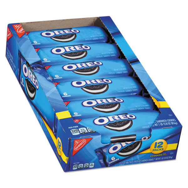 Nabisco® Oreo Cookies Single Serve Packs, Chocolate, 2.4 oz Pack, 6 Cookies/Pack, 12 Packs/Box (CDB00470)