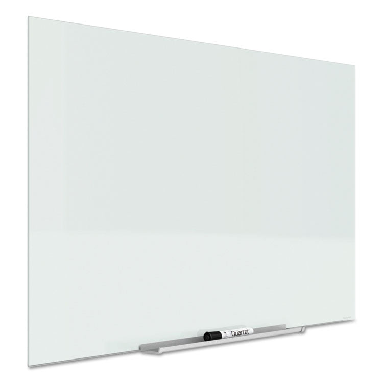 Quartet® InvisaMount Magnetic Glass Marker Board, 85 x 48, White Surface (QRTG8548IMW)