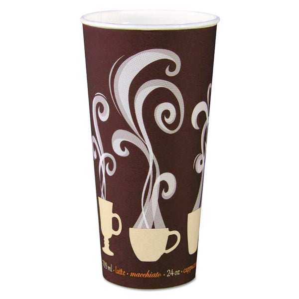 SOLO® Thermoguard Insulated Paper Hot Cups, 24 oz, Steam Print Design, 600/Carton (DCCDWTG24ST) Case of 600