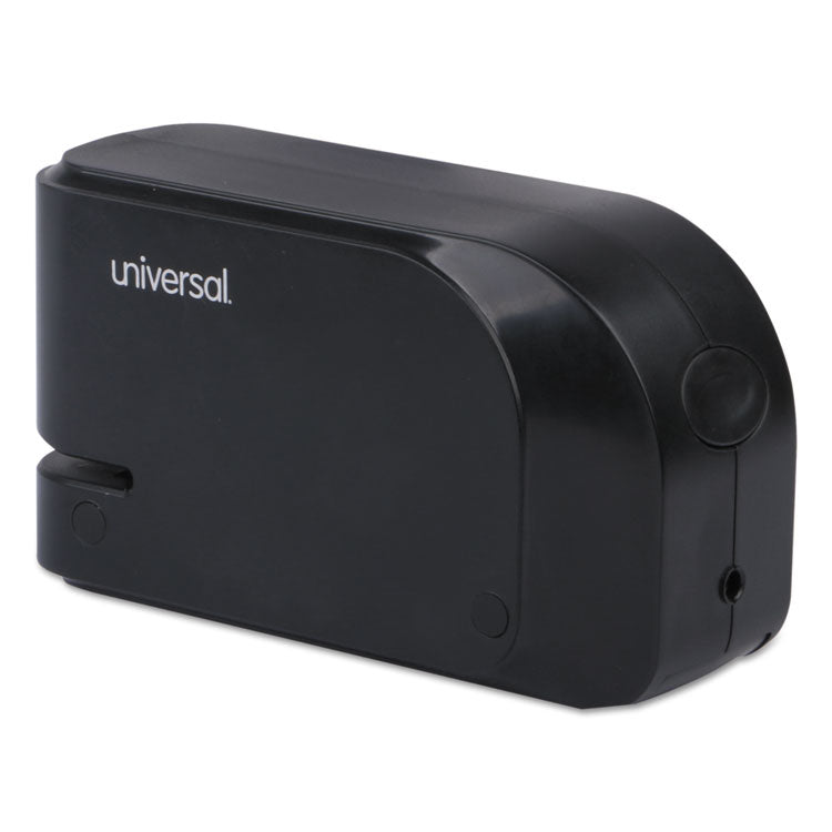 Universal® Half-Strip Electric Stapler with Staple Channel Release Button, 20-Sheet Capacity, Black (UNV43120)