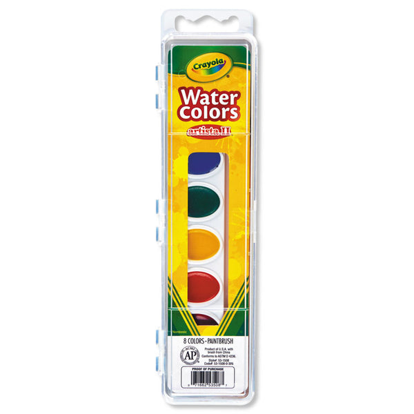 Crayola® Artista II 8-Color Watercolor Set, 8 Assorted Colors, Palette Tray (CYO531508)
