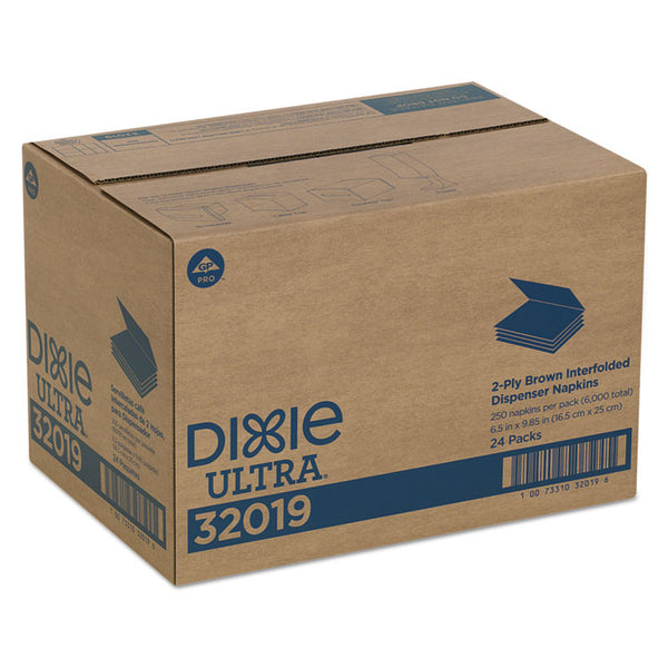 Dixie® Interfold Napkin Refills 2-Ply, 6.5 x 5 Folded, Brown, 6,000/Carton (GPC32019)