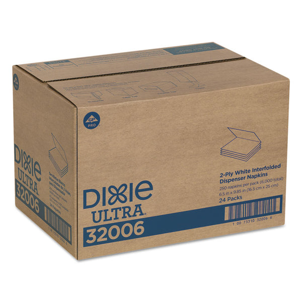 Dixie® Interfold Napkin Refills Two-Ply, 6 1/2" x 9 7/8", White, 6000/Carton (GPC32006)