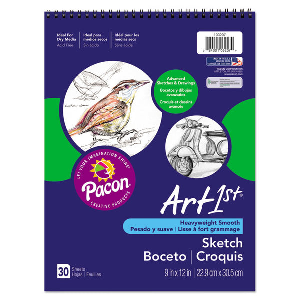 Pacon® Art1st Artist's Sketch Pad, Unruled, 30 White 9 x 12 Sheets (PAC103207)
