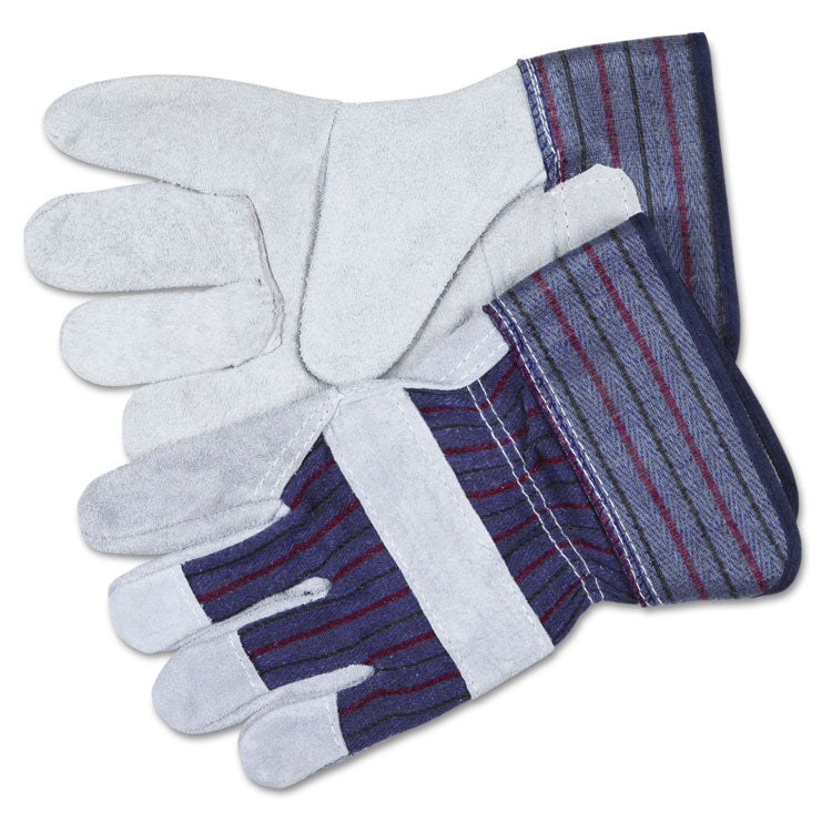 MCR™ Safety Split Leather Palm Gloves, Large, Gray, Pair (CRW12010L) 1 Pair