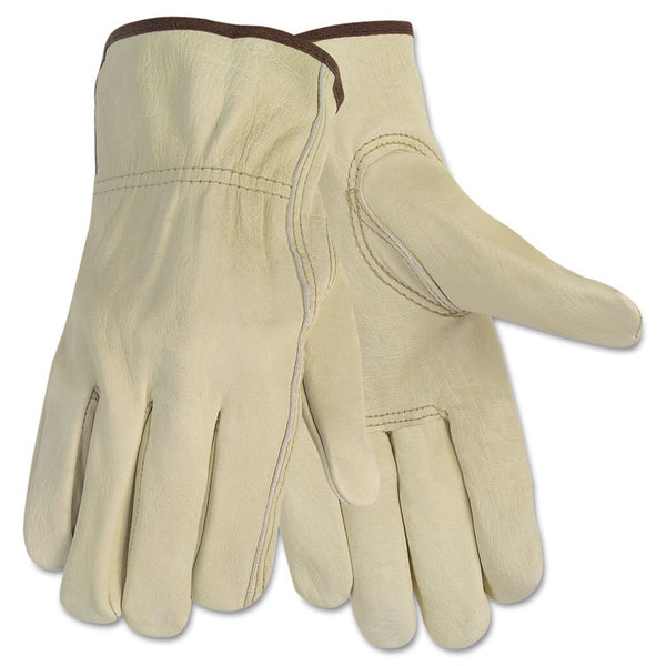 MCR™ Safety Economy Leather Driver Gloves, Large, Beige, Pair (CRW3215L)