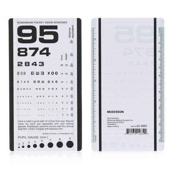McKesson Eye Chart 14 Inch Distance Acuity Test (1038451_EA) 1/EA