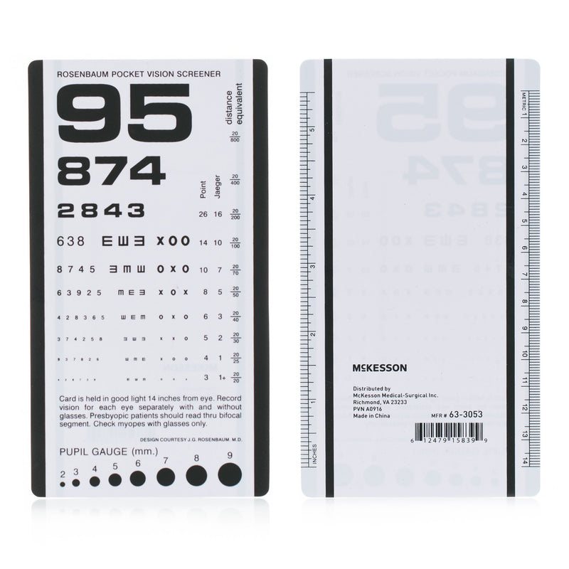 McKesson Eye Chart 14 Inch Distance Acuity Test (1038451_EA) 1/EA
