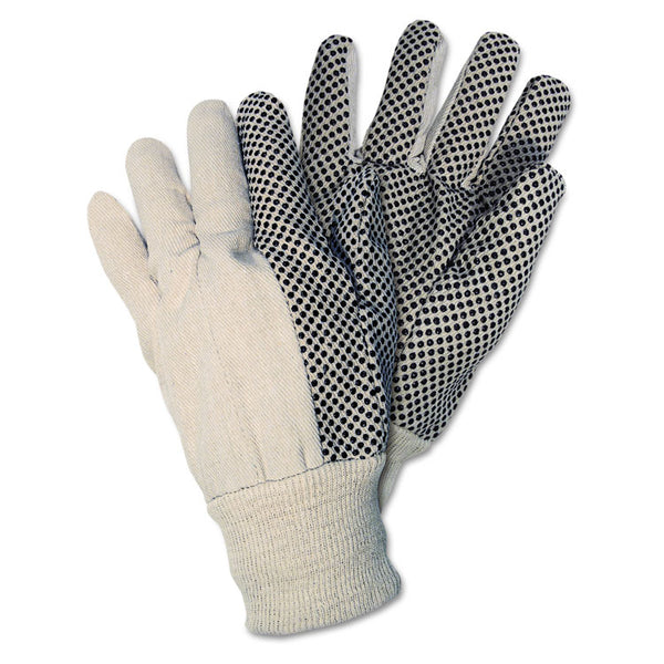 MCR™ Safety Dotted Canvas Gloves, One Size, White, 12 Pairs (CRW8808)