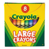 Crayola® Large Crayons, Tuck Box, 8 Colors/Box (CYO520080)