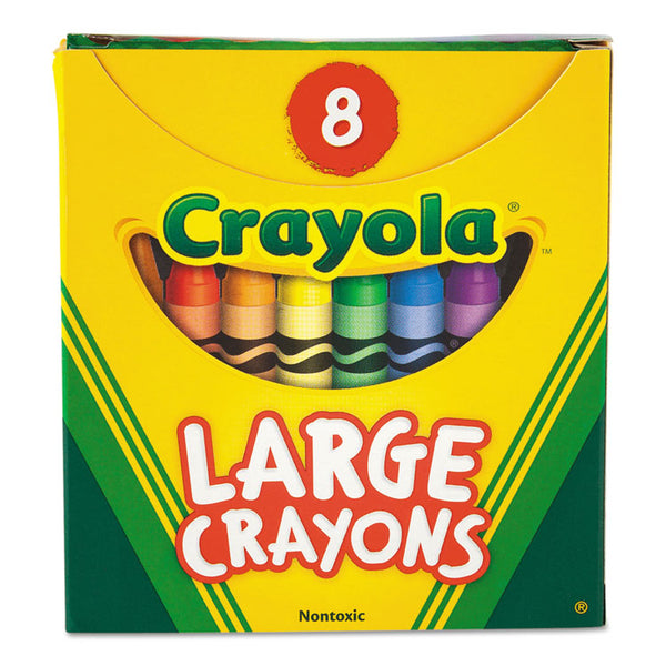 Crayola® Large Crayons, Tuck Box, 8 Colors/Box (CYO520080) Box of 8