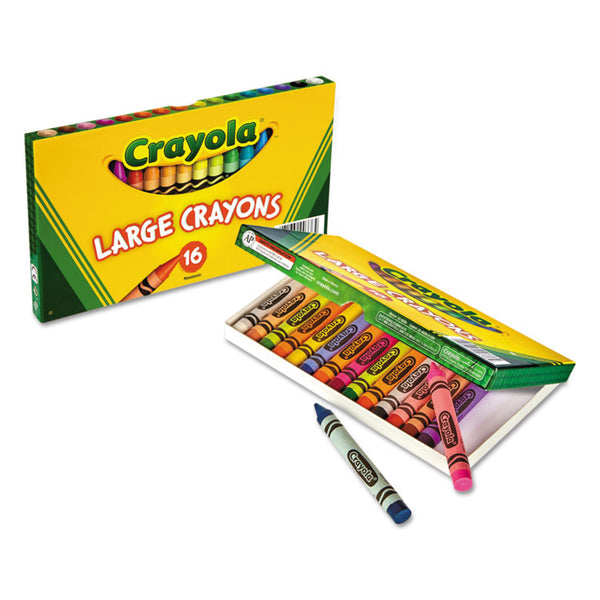 Crayola® Large Crayons, Lift Lid Box, 16 Colors/Box (CYO520336) Box of 16