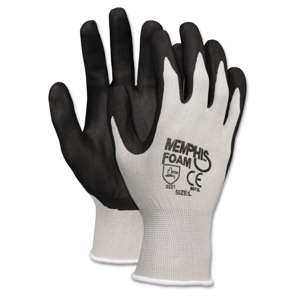 MCR™ Safety Economy Foam Nitrile Gloves, Medium, Gray/Black, 12 Pairs (CRW9673M) 1 Dozen