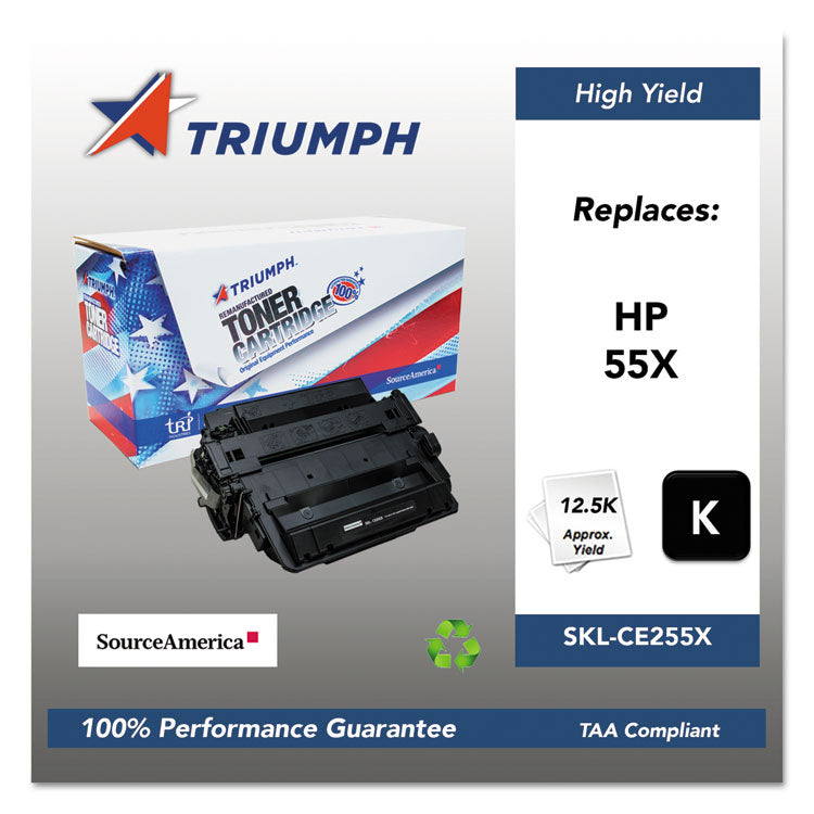 Triumph™ 751000NSH1098 Remanufactured CE255X (55X) High-Yield Toner, 12,500 Page-Yield, Black (SKLCE255X)