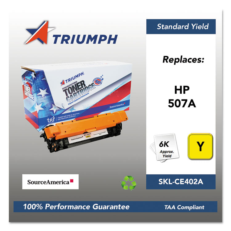 Triumph™ 751000NSH1281 Remanufactured CE402A (507A) Toner, 6,000 Page-Yield, Yellow (SKLCE402A)