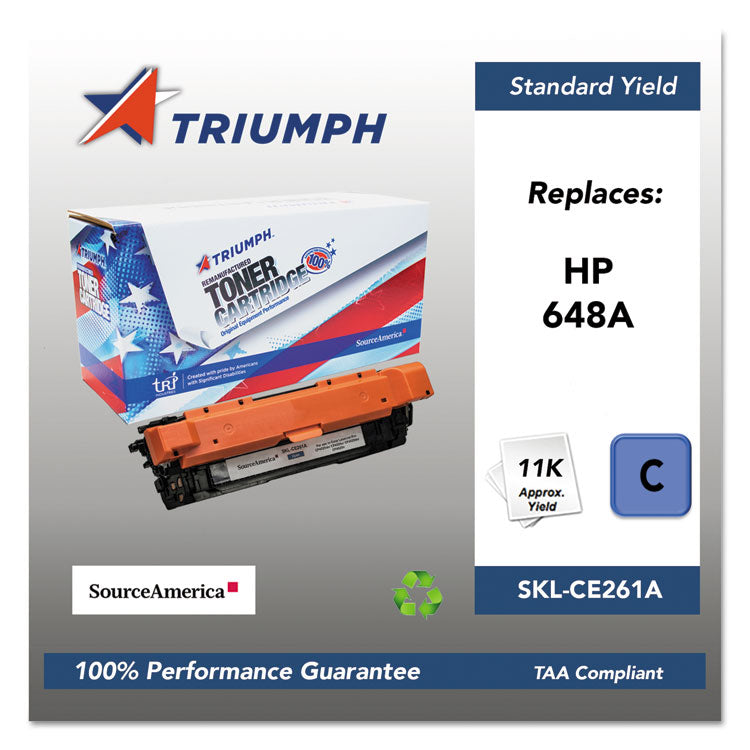 Triumph™ 751000NSH1115 Remanufactured CE261A (648A) Toner, 11,000 Page-Yield, Cyan (SKLCE261A)