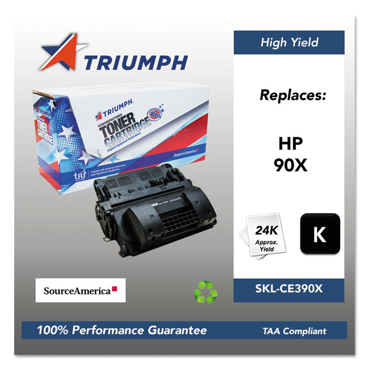 Triumph™ 751000NSH1222 Remanufactured CE390X (90X) High-Yield Toner, 24,000 Page-Yield, Black (SKLCE390X)