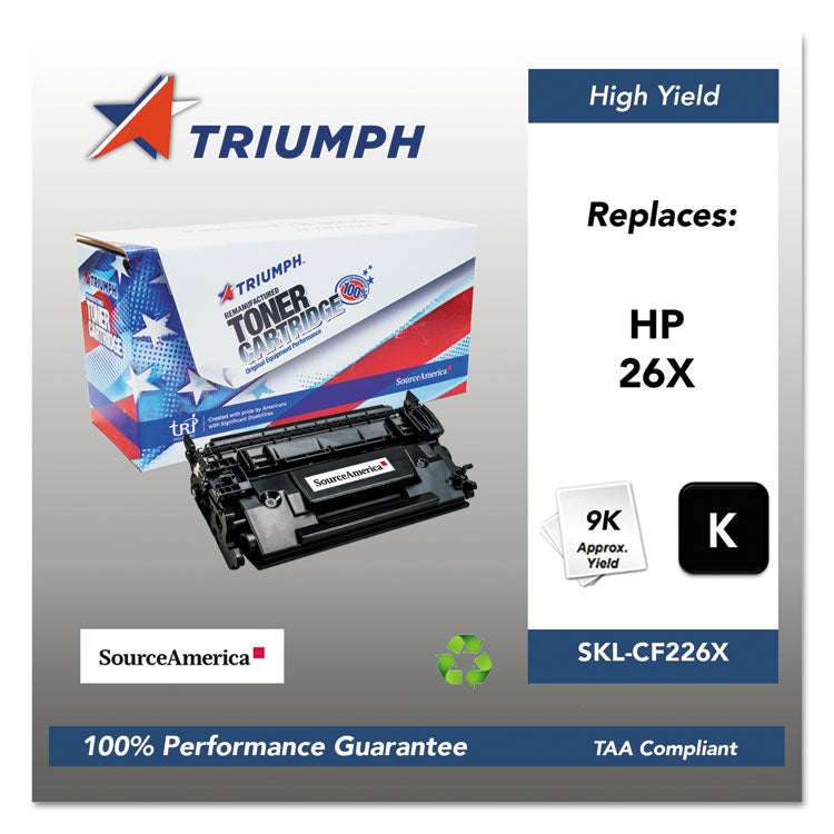 Triumph™ 751000NSH1588 Remanufactured CF226X (26X) High-Yield Toner, 9,000 Page-Yield, Black (SKLCF226X)