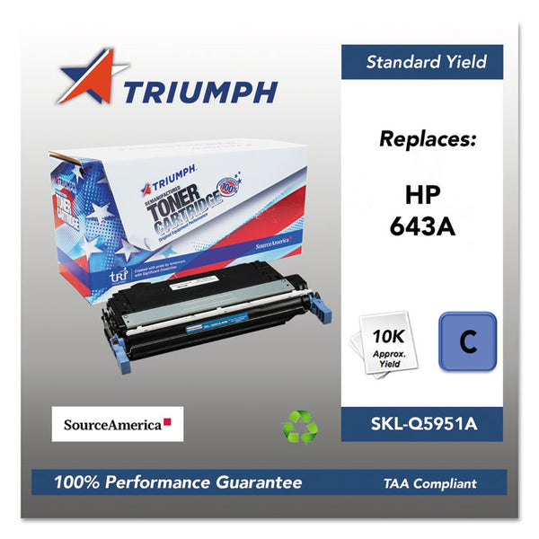 Triumph™ 751000NSH0284 Remanufactured Q5951A (643A) Toner, 10,000 Page-Yield, Cyan (SKLQ5951A)