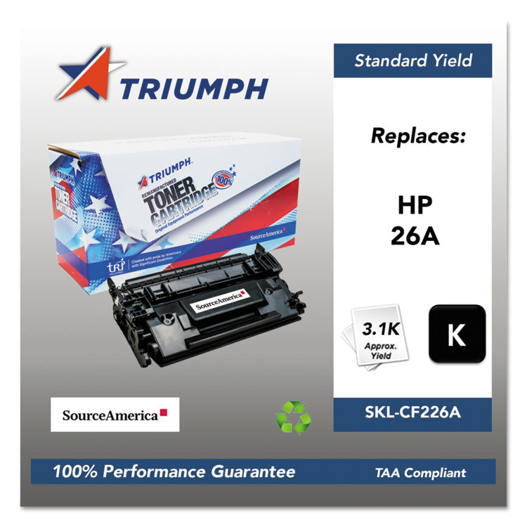 Triumph™ 751000NSH1587 Remanufactured CF226A (26A) Toner, 3,100 Page-Yield, Black (SKLCF226A)