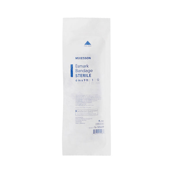 McKesson Esmark Compression Bandage 4 Inch X 3 Yard No Closure Blue Sterile High Compression (767072_EA) 1/EA