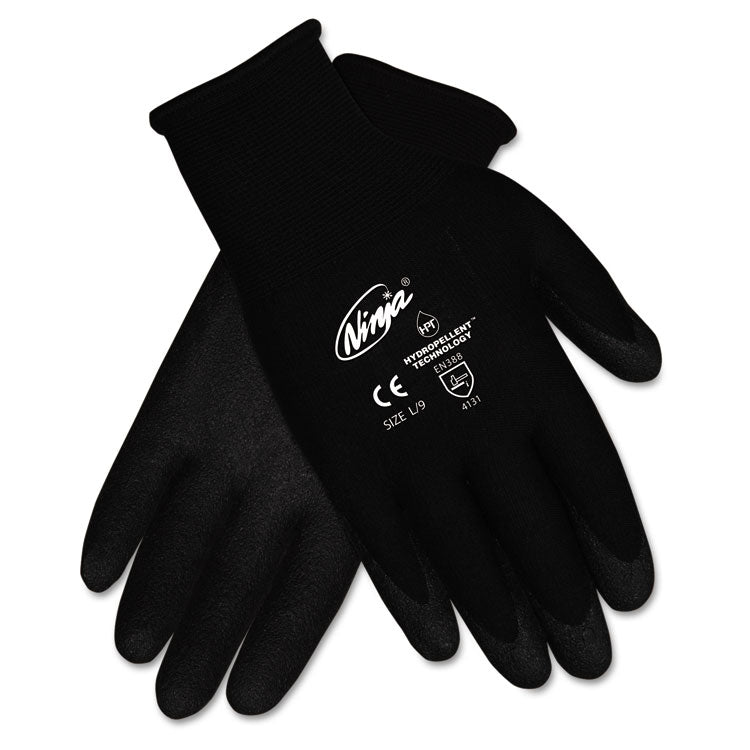 MCR™ Safety Ninja HPT PVC coated Nylon Gloves, Large, Black, Pair (CRWN9699L) 1 Pair