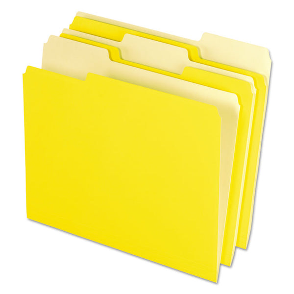 Pendaflex® Interior File Folders, 1/3-Cut Tabs: Assorted, Letter Size, Yellow, 100/Box (PFX421013YEL) Box of 100